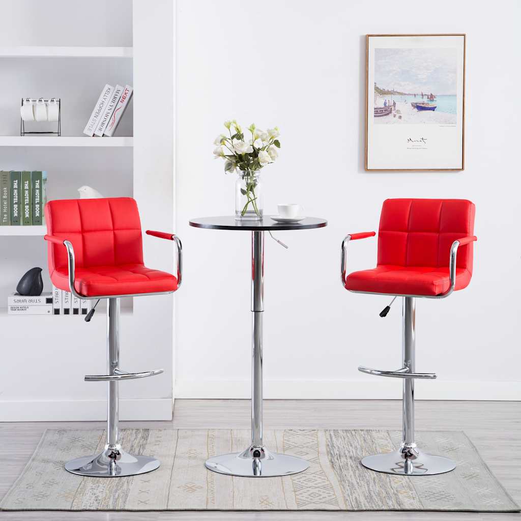 Vidaxl barstoelen 2 st kunstleer rood