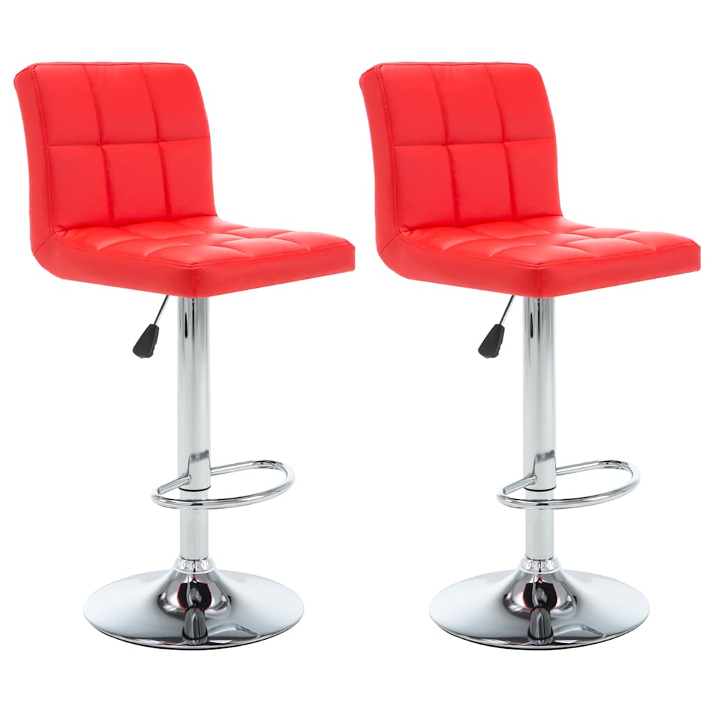 Vidaxl barstoelen 2 st kunstleer rood