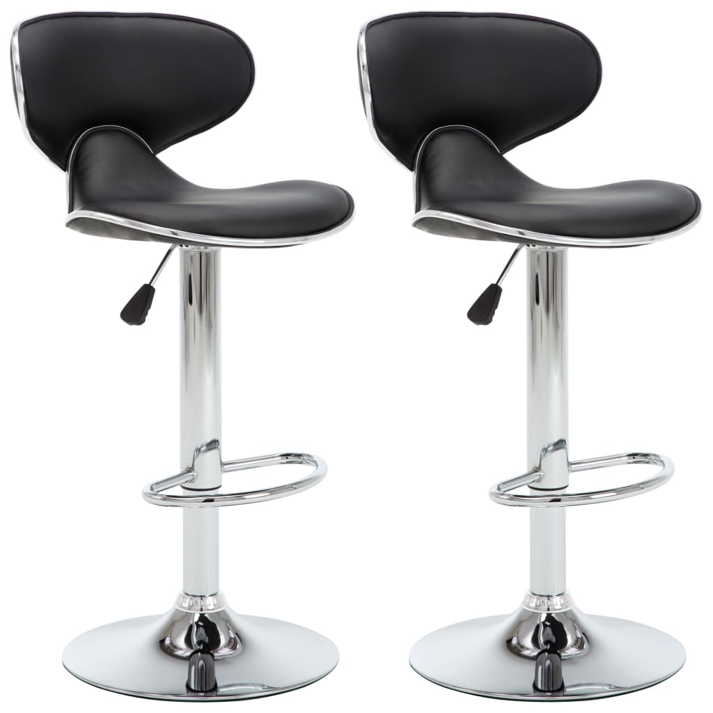 Vidaxl barstoelen 2 st kunstleer zwart
