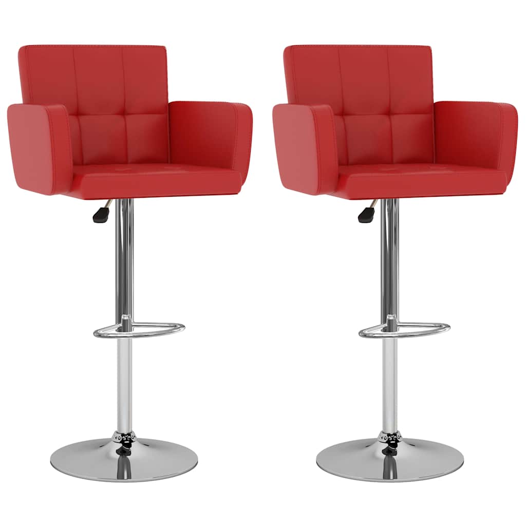 Vidaxl barstoelen 2 st kunstleer rood