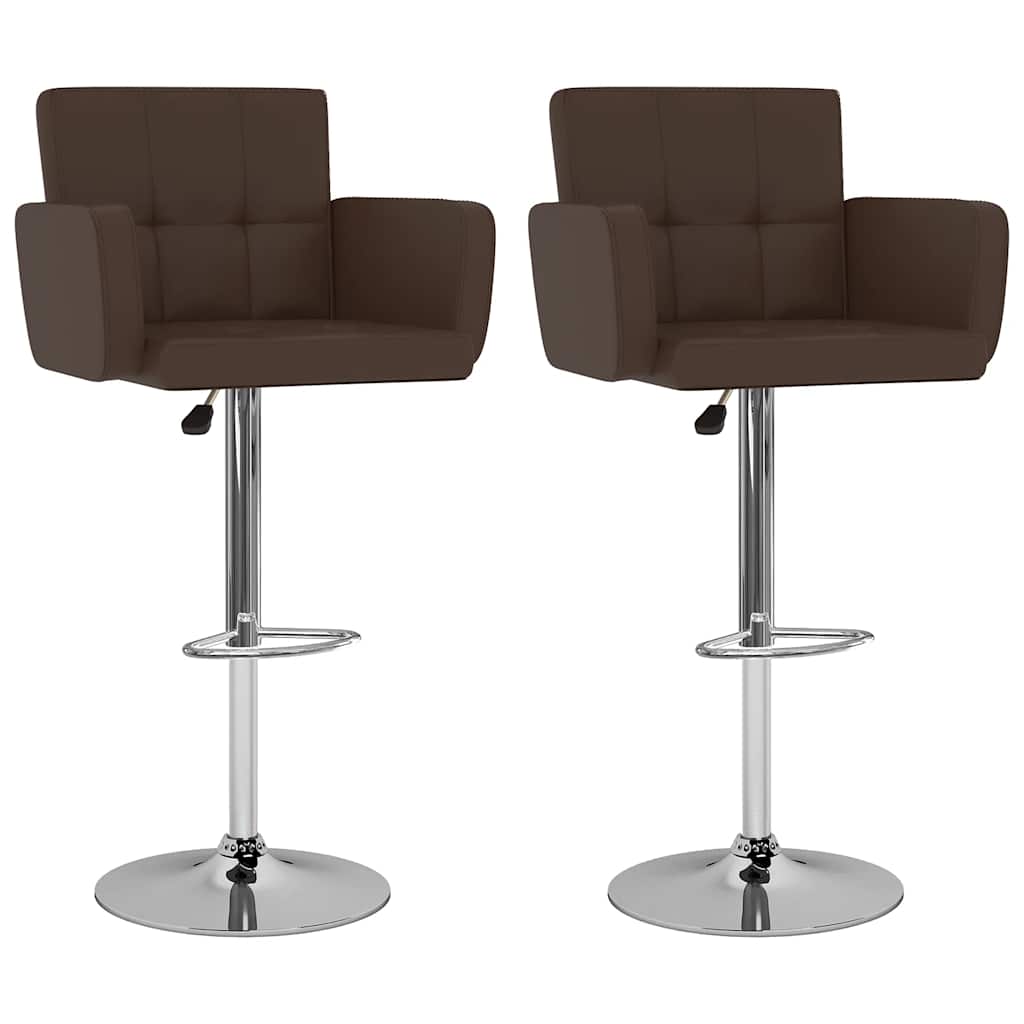 Vidaxl barstoelen 2 st kunstleer bruin