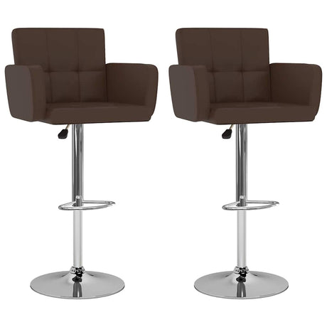 Vidaxl barstoelen 2 st kunstleer bruin