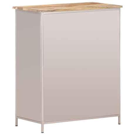 Vidaxl dressoir 60x35x75 cm ruw mangohout en ijzer