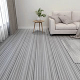 Planches de plancher vidaxl auto-adhésive 55 st 5,11 m² en PVC gris clair