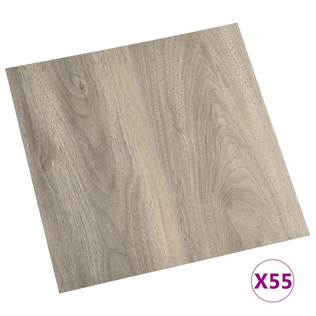 Vidaxl gulvplater selvbehov 55 ST 5.11 m² PVC taupe