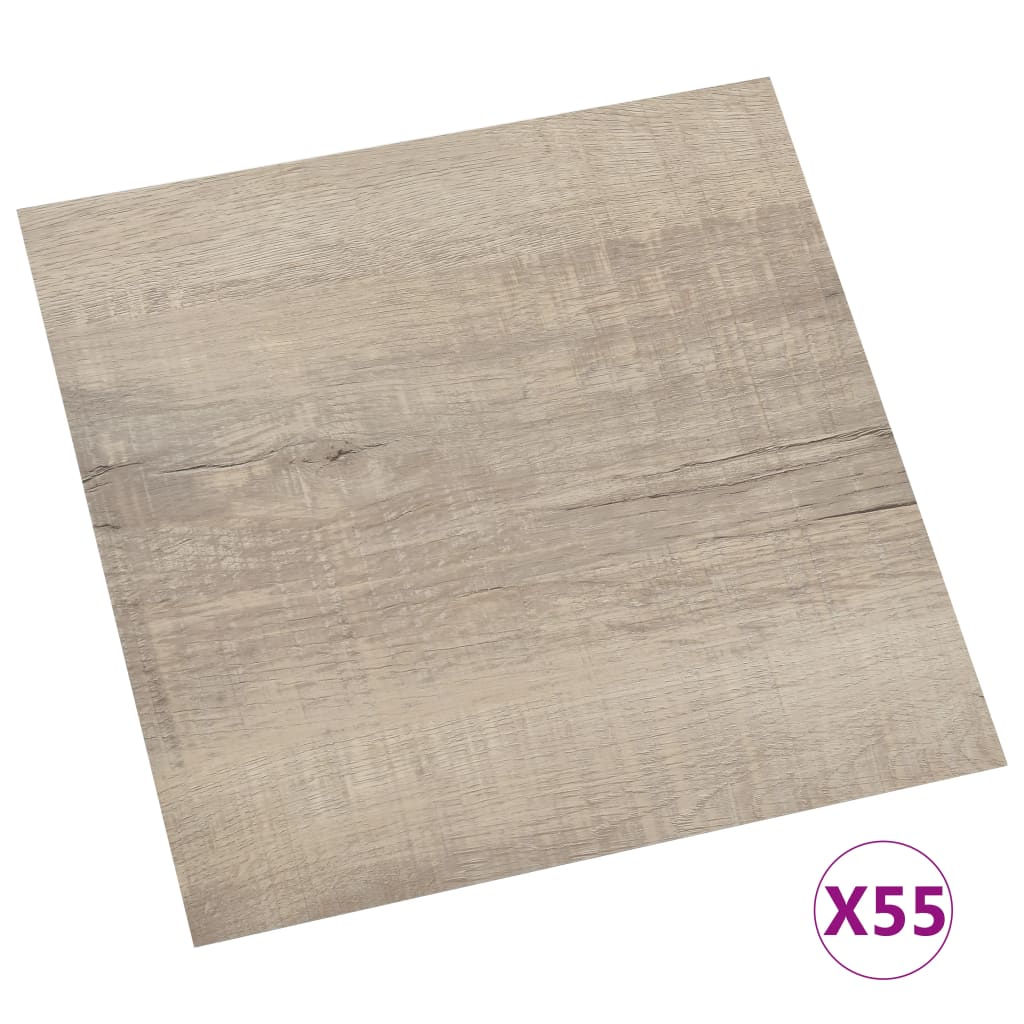 Vidaxl vloerplanken zelfklevend 55 st 5,11 m² pvc taupe