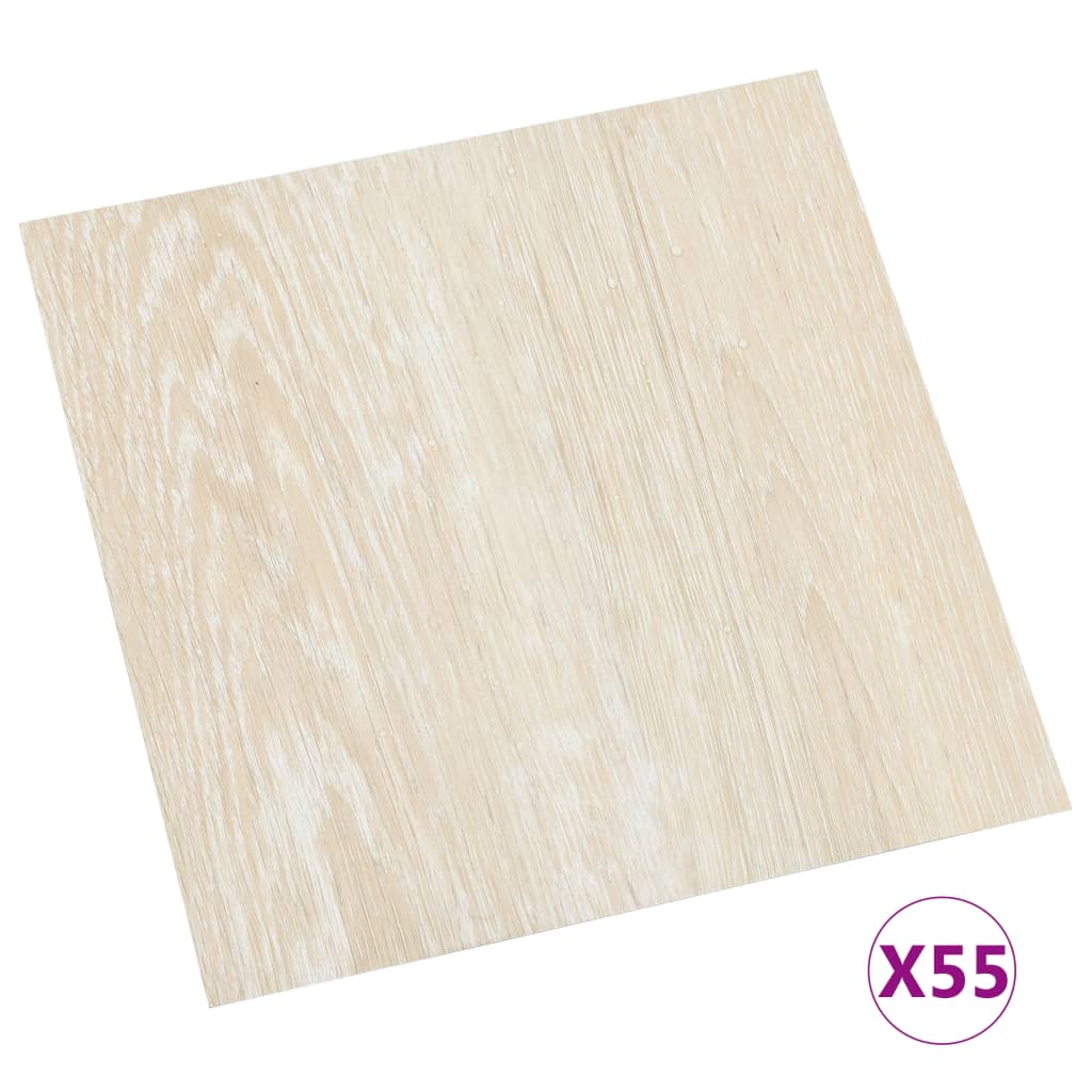 Tablas de piso Vidaxl autoadhesivo 55 st 5.11 m² pvc beige