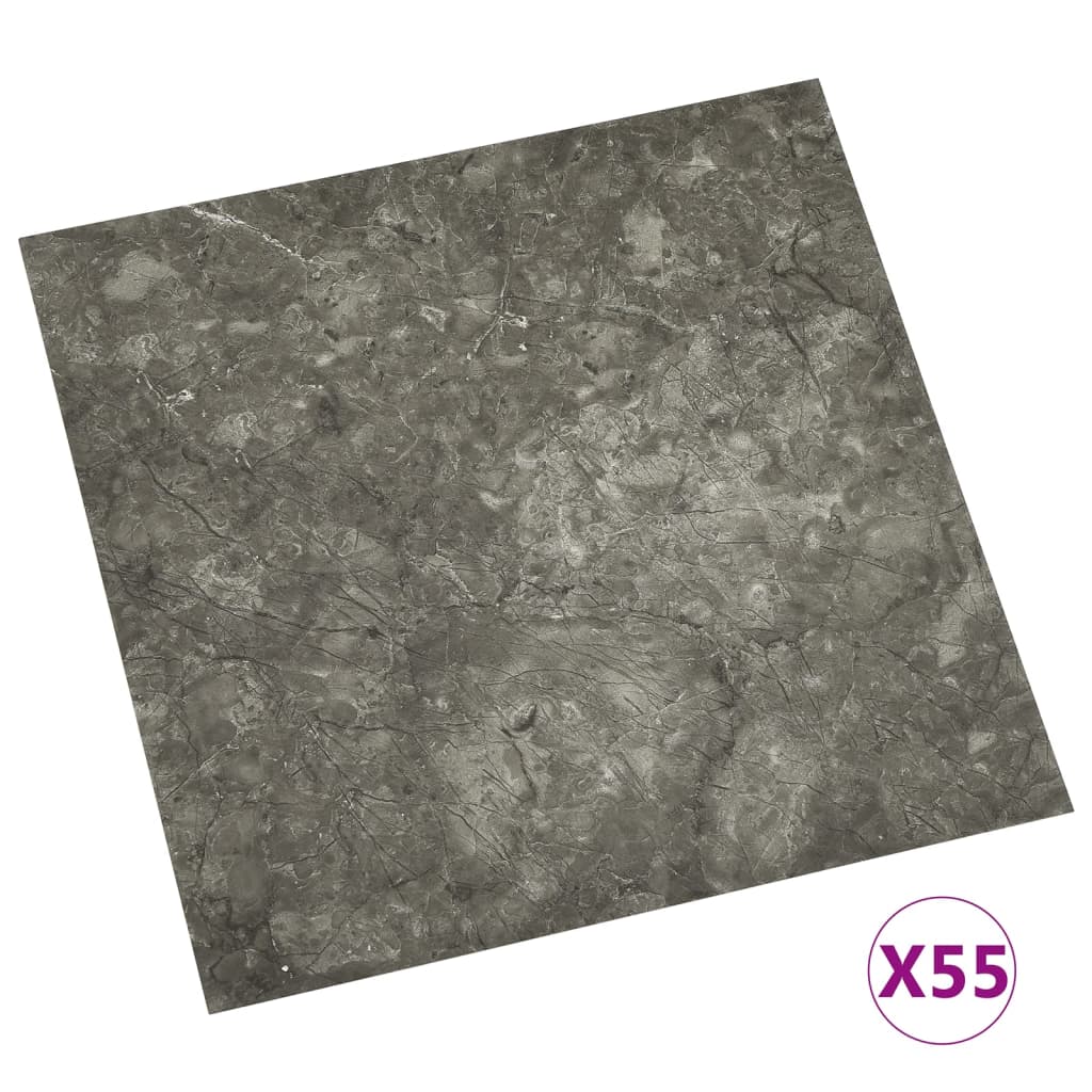 Vidaxl Floorboards Self -adhesive 55 st 5.11 m² PVC Gray