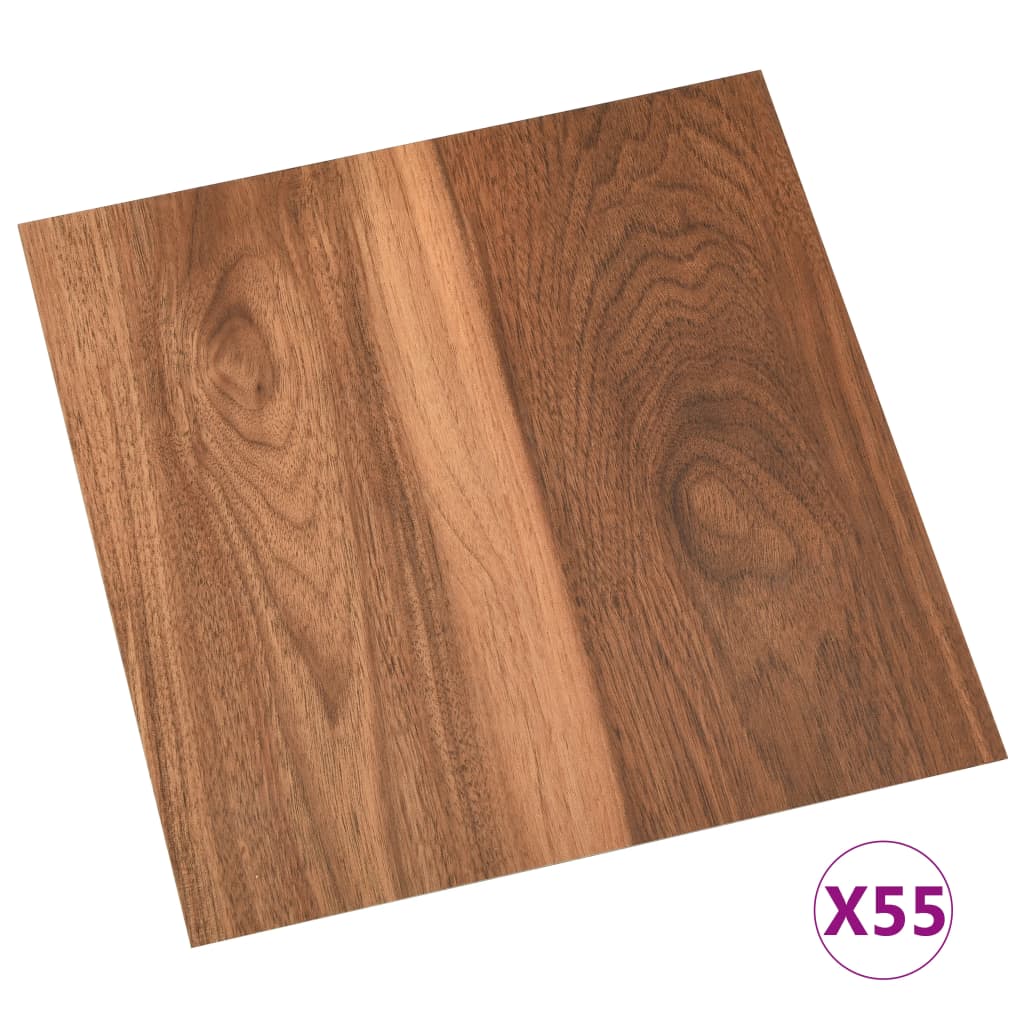 Vidaxl Floorboards Self -adhesive 55 st 5.11 m² PVC Brown