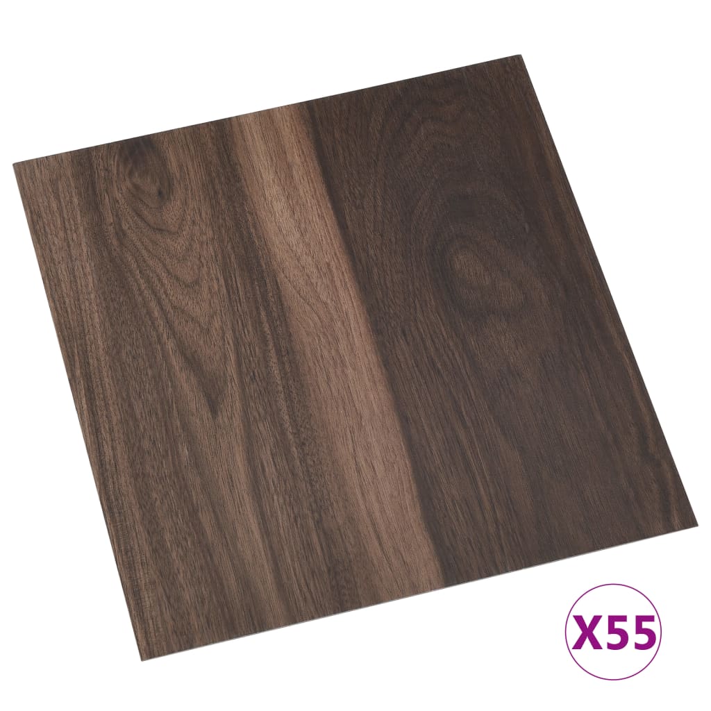 Tablas de piso Vidaxl autoadhesivo 55 st 5.11 m² PVC Dark Brown