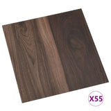 Planches de plancher vidaxl auto-adhésive 55 ST 5,11 m² en PVC brun foncé