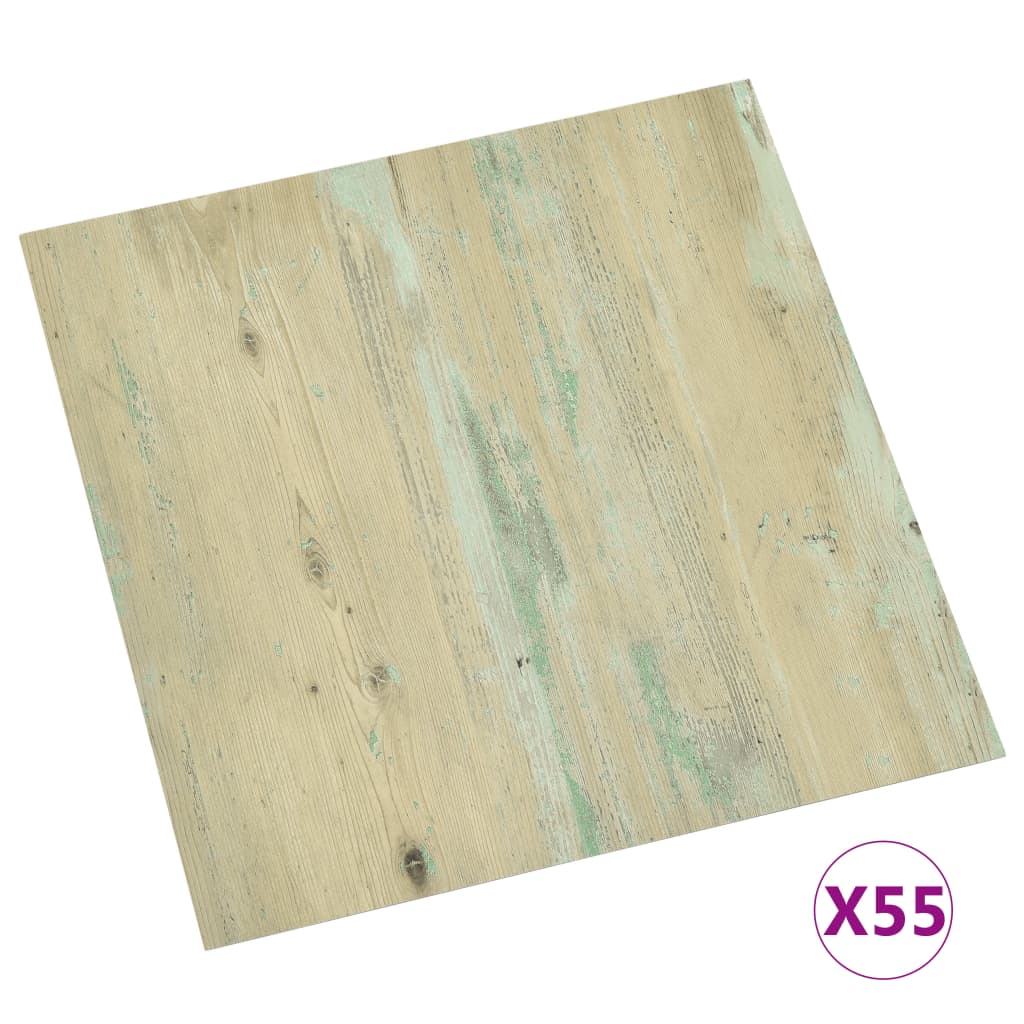 Vidaxl Floorboards Self -adhesive 55 st 5.11 m² PVC Light brown