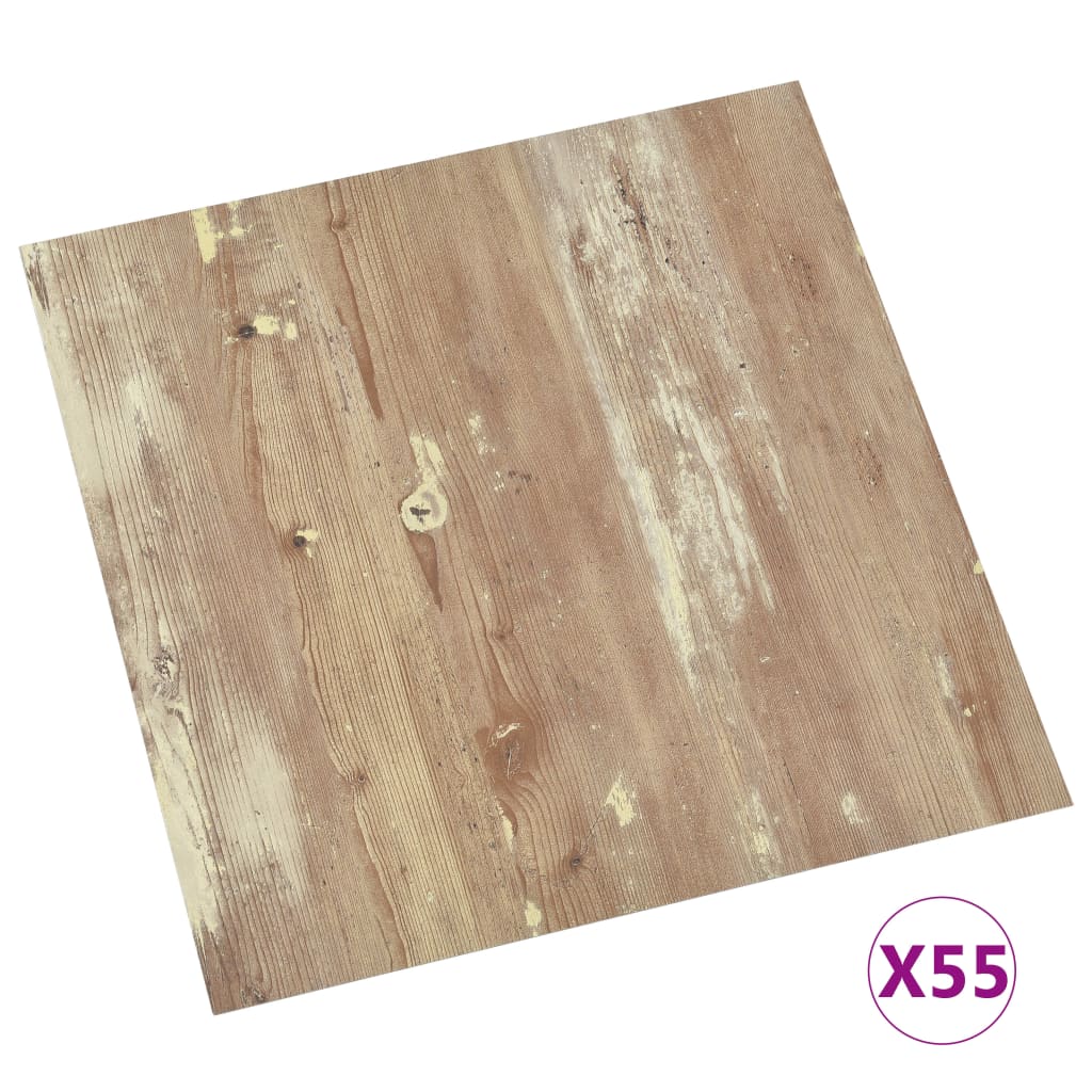 Vidaxl Floorboards auto-adhésif 55 ST 5.11 m² PVC Brown