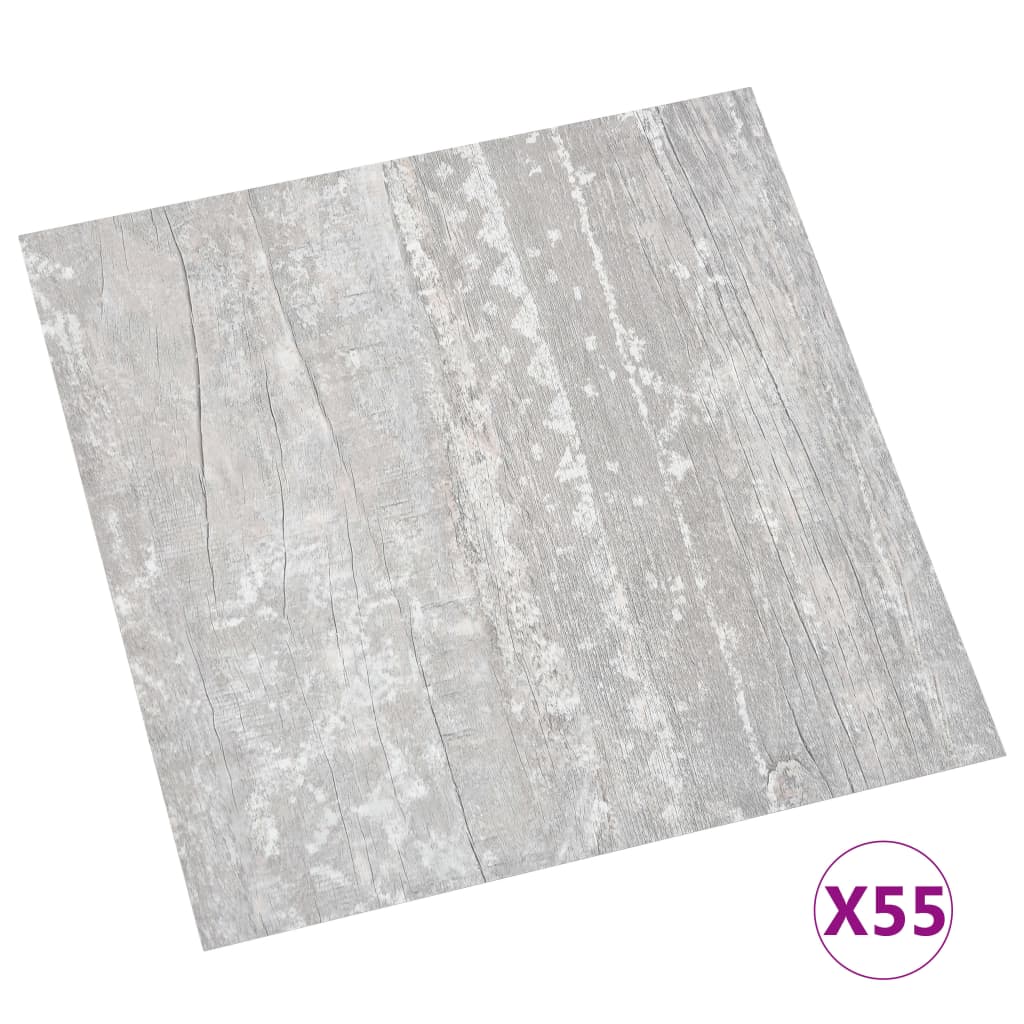 Vidaxl Floorboards Selvlavt 55 ST 5.11 m² PVC Grå