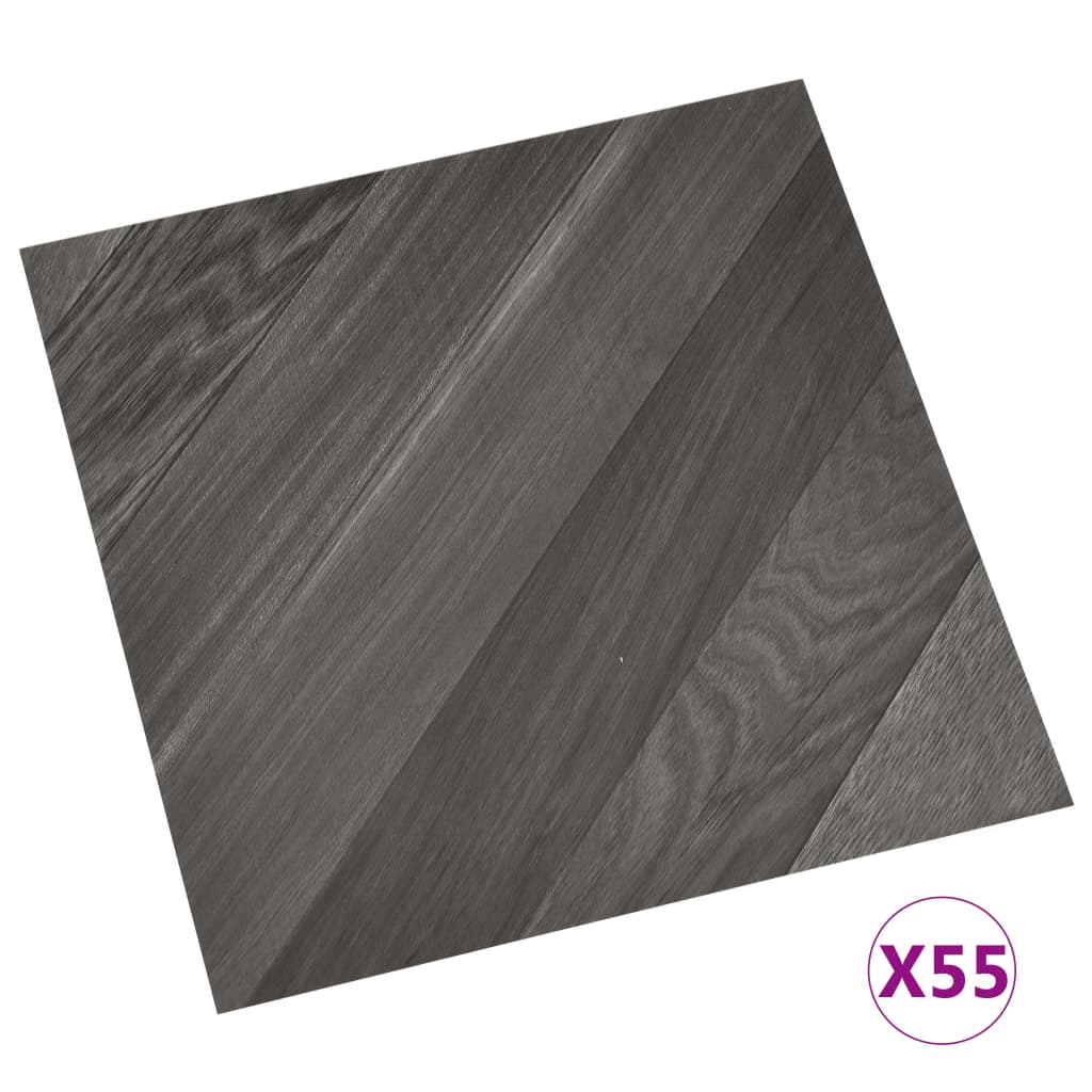 Vidaxl Floorboards Self -adhesive 55 st 5.11 m² PVC Striped Gray