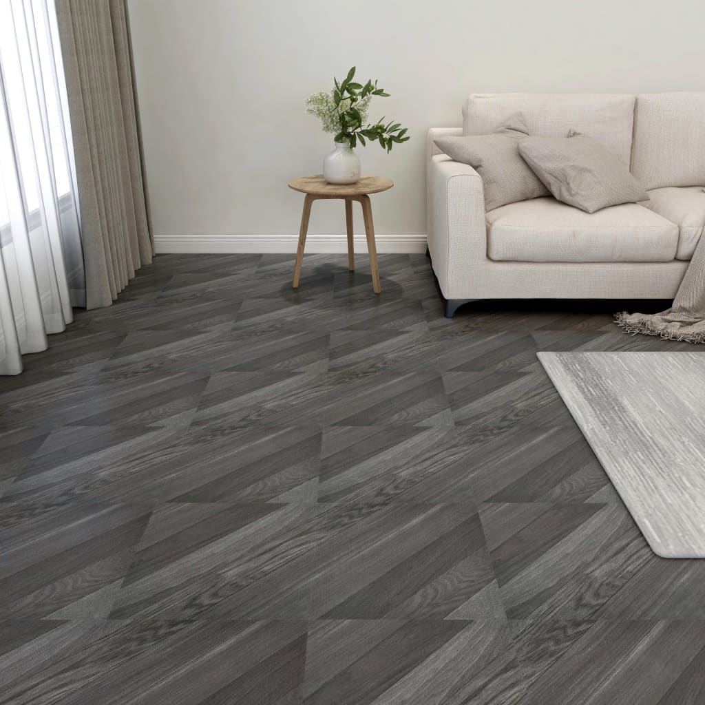 Vidaxl Floorboards Self -adhesive 55 st 5.11 m² PVC Striped Gray