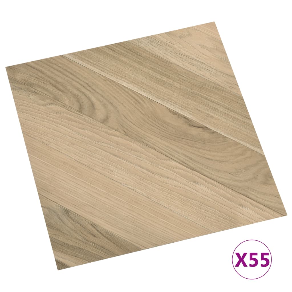 Planchers de plancher vidaxl auto-adhésif 55 ST 5,11 m² en PVC brun rayé