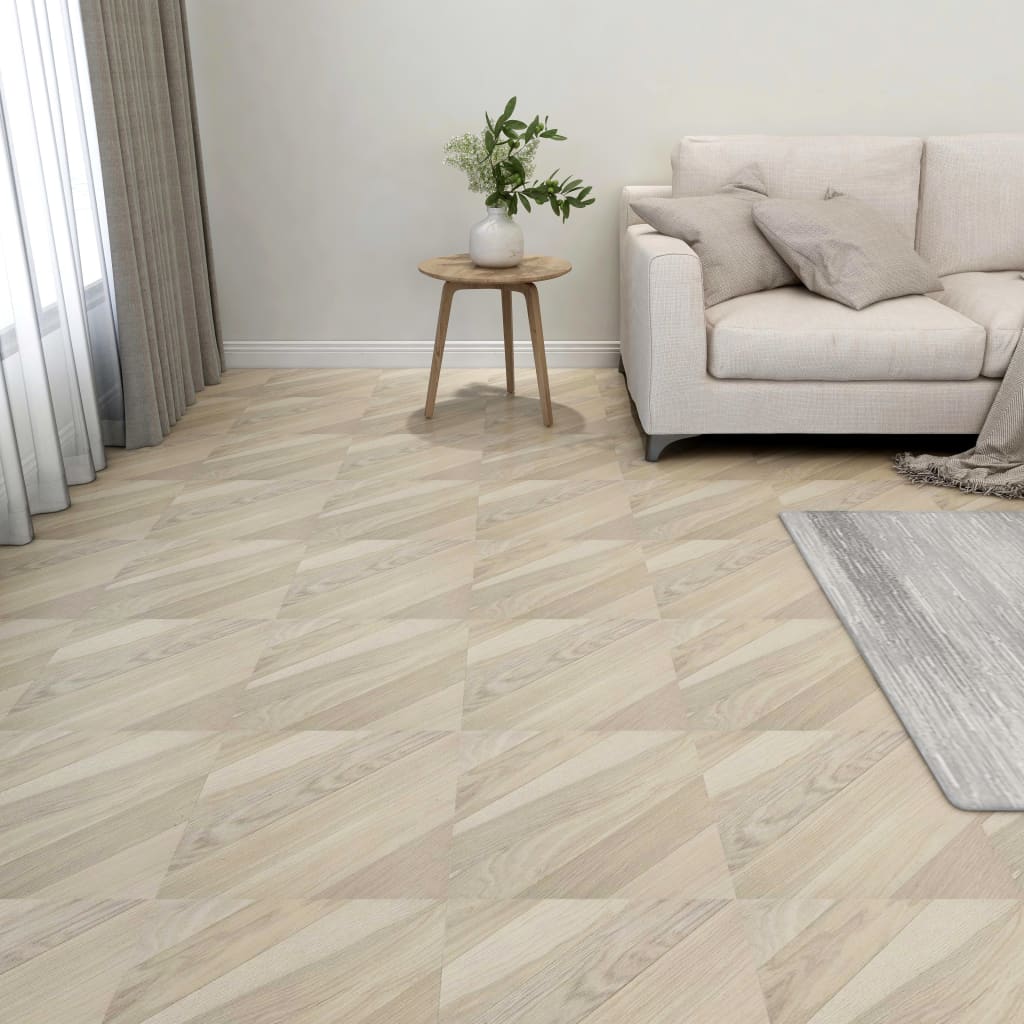 Tablas de piso Vidaxl autoadhesivo 55 st 5.11 m² beige rayado de PVC