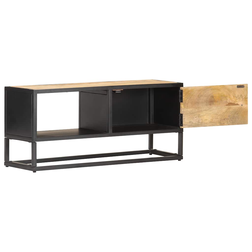 Vidaxl tv-meubel met bewerkte deur 90x30x40 cm ruw mangohout
