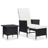 Vidaxl 2-delige loungeset met kussens poly rattan zwart