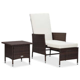 Vidaxl 2-delige loungeset met kussens poly rattan bruin