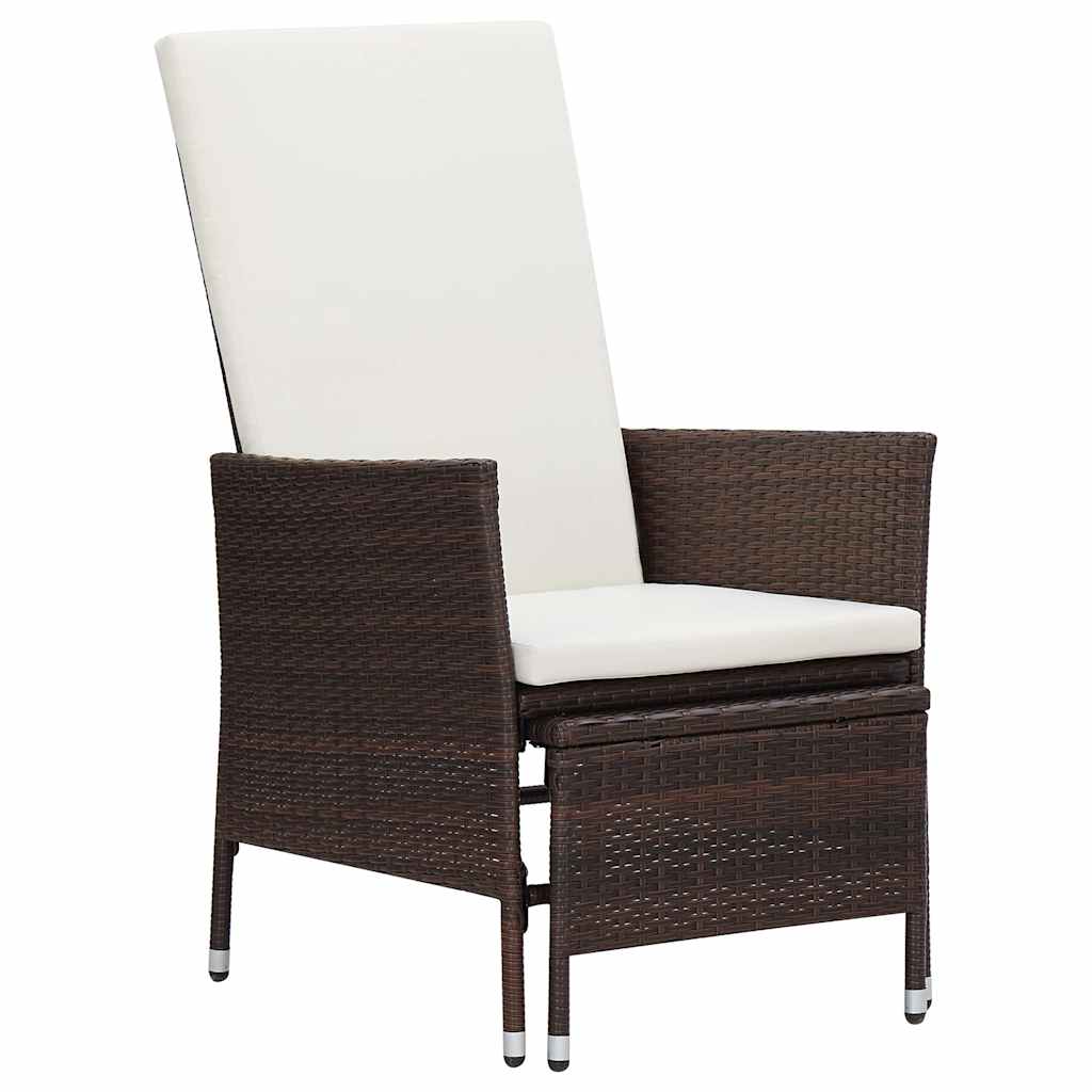 Vidaxl 2-delige loungeset met kussens poly rattan bruin