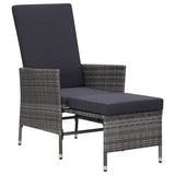 Vidaxl 2-delige loungeset met kussens poly rattan grijs