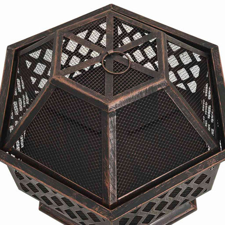 Vidaxl vuurplaats met pook xxl 62x54x56 cm staal
