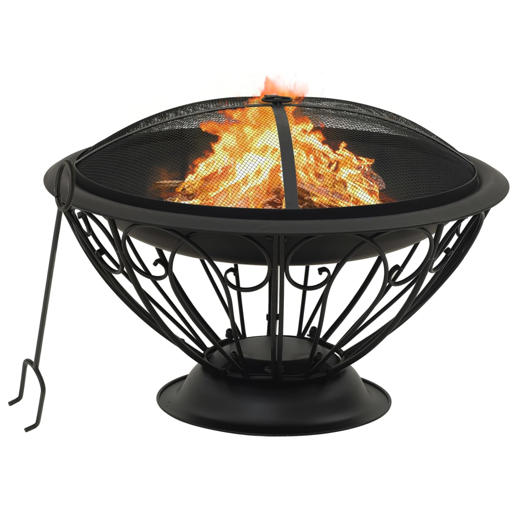 Chimenea de Vidaxl con póker xxl 75 cm de acero