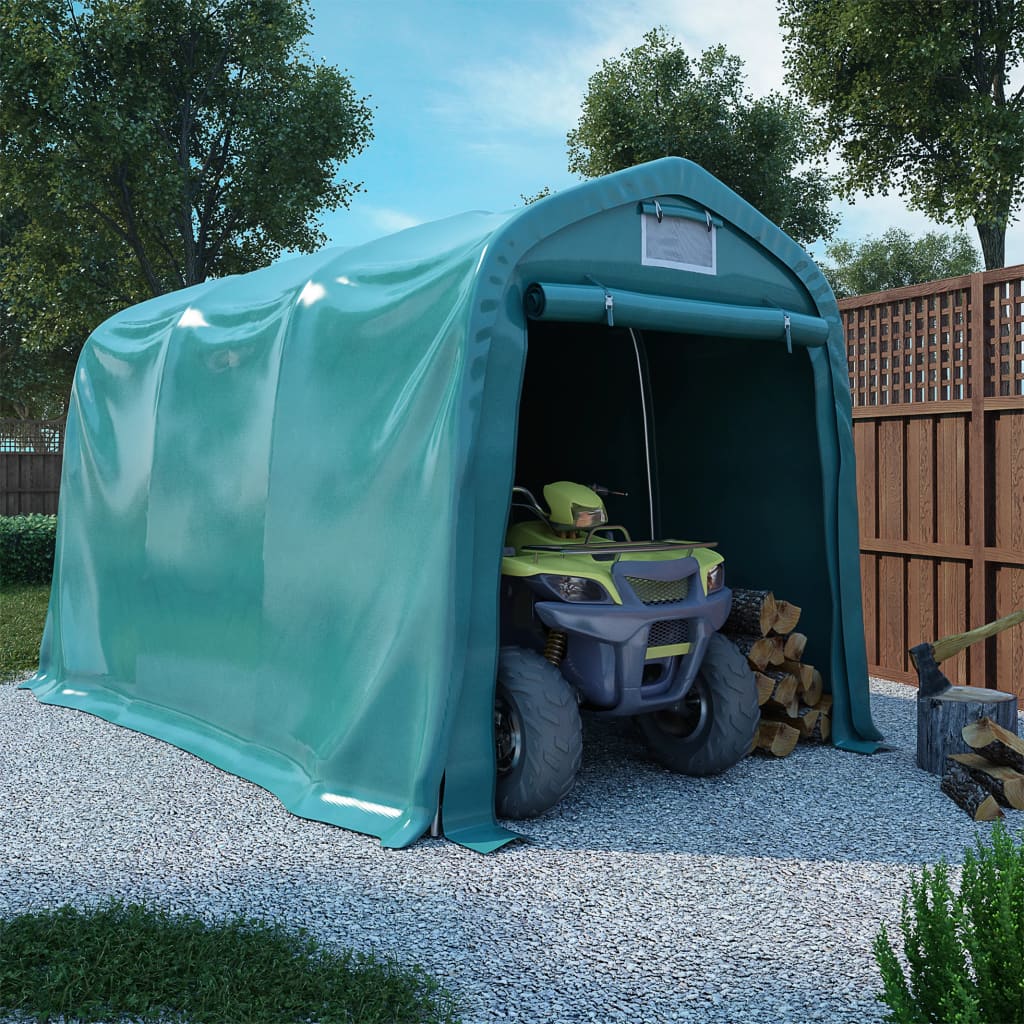 Vidaxl Garage Stan 2,4x3,6 m PVC zelená