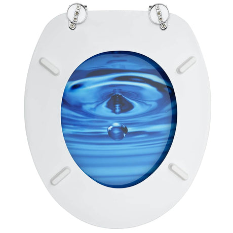 Vidaxl toiletbrillen met deksel 2 st waterdruppel mdf blauw
