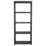 Vidaxl opbergrek 5-laags 71x38x170 cm kunststof zwart