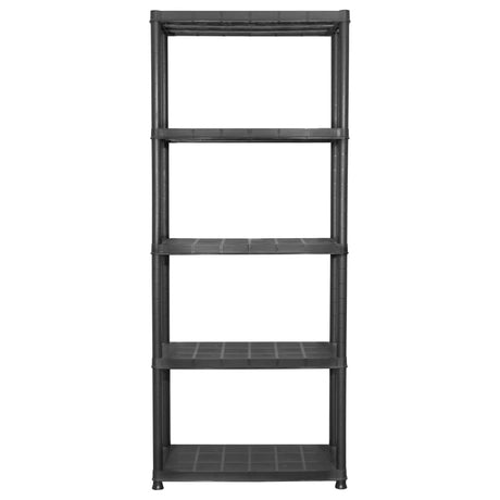 Vidaxl opbergrek 5-laags 71x38x170 cm kunststof zwart