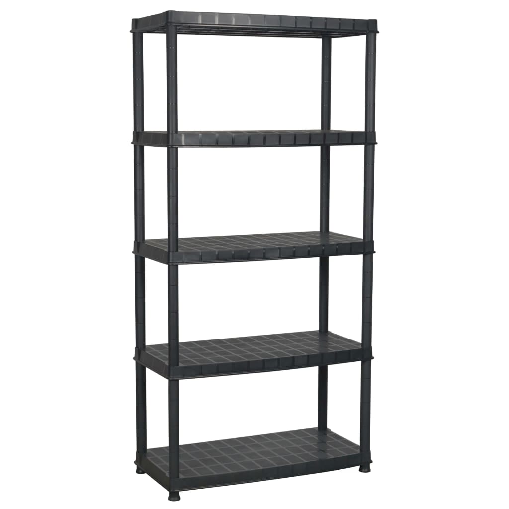 Vidaxl Storage Rack a 5 strati 85x40x185 cm di plastica nero