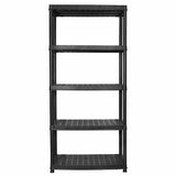 Vidaxl opbergrek 5-laags 85x40x185 cm kunststof zwart