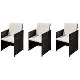 Vidaxl tuinstoelen 3 pcs bruin 56 x 52 x 87 cm poly riet
