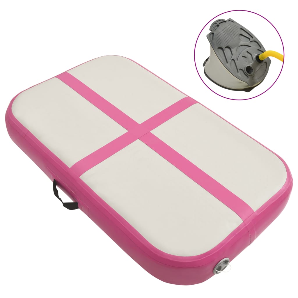 Vidaxl Gymnastikmatta med pump Uppblåsbar 60x100x10 cm PVC Pink