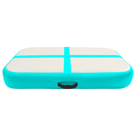 Vidaxl gymnastiekmat met pomp opblaasbaar 60x100x15 cm pvc groen