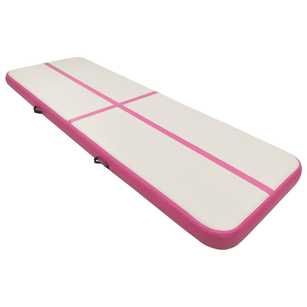 Vidaxl Gymnastikmatta med pump Uppblåsbar 300x100x15 cm PVC Pink