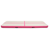 Vidaxl gymnastiekmat met pomp opblaasbaar 400x100x15 cm pvc roze