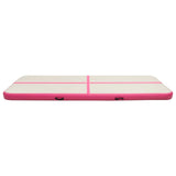 Vidaxl gymnastikkmatte med pumpe oppblåsbar 400x100x15 cm PVC rosa