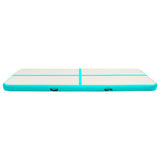 Vidaxl gymnastiekmat met pomp opblaasbaar 400x100x15 cm pvc groen