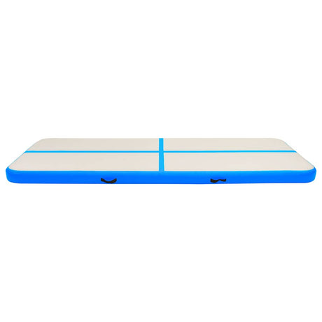 Vidaxl gymnastiekmat met pomp opblaasbaar 500x100x15 cm pvc blauw
