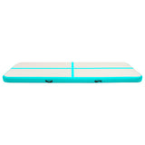 Vidaxl gymnastiekmat met pomp opblaasbaar 500x100x15 cm pvc groen