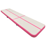 Vidaxl Gymnastics Mat s nafukovacím čerpadlem 600x100x15 cm PVC růžová