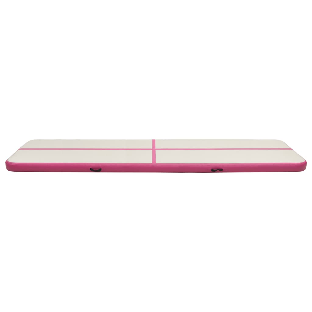 BIDAXL Gymnastics Mat med pump Uppblåsbar 600x100x15 cm PVC Pink