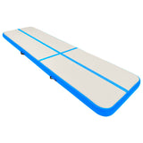 Mat de gymnastique Vidaxl avec pompe gonflable 600x100x15 cm en PVC bleu