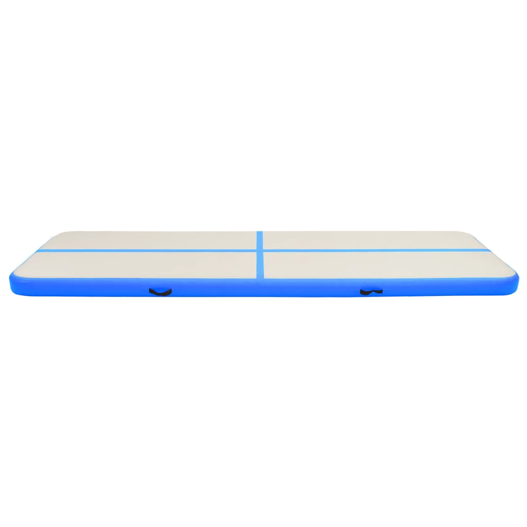 Mat de gymnastique Vidaxl avec pompe gonflable 600x100x15 cm en PVC bleu