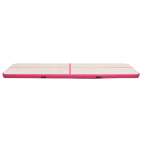Vidaxl gymnastiekmat met pomp opblaasbaar 700x100x15 cm pvc roze
