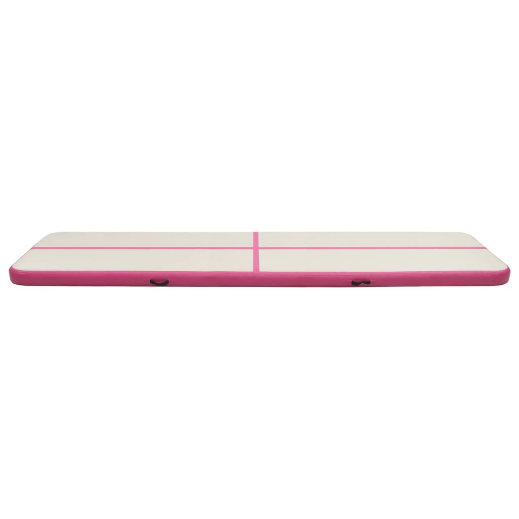 Vidaxl gymnastikkmatte med pumpe oppblåsbar 800x100x15 cm PVC rosa